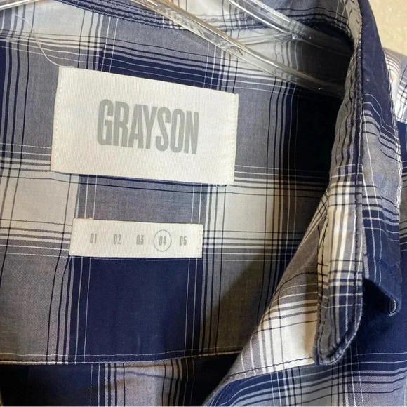 Grayson women’s blue plaid button up size 04 - Picture 2 of 4